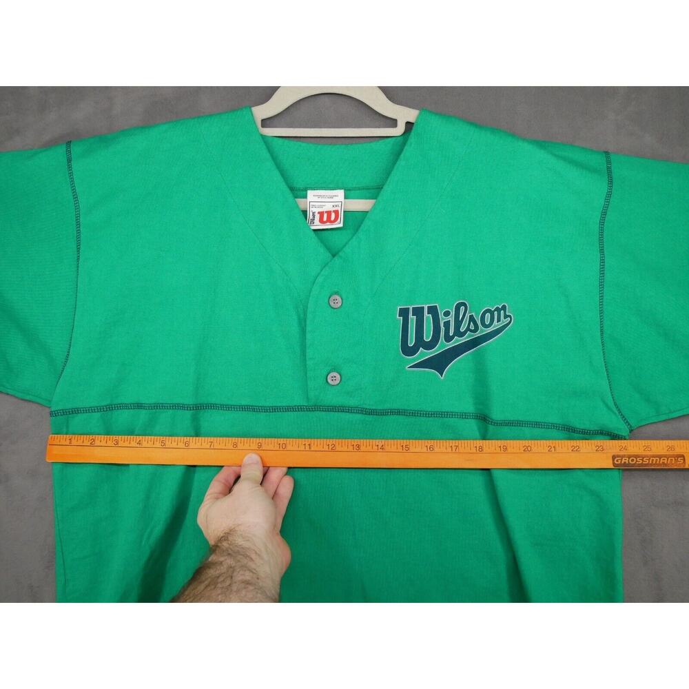 Vintage Wilson Shirt Jersey Henley Adult 2XL XXL Green Vented T-Shirt - Picture 8 of 8